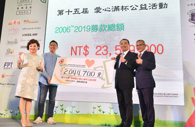 社團法人台明賓士愛心滿杯公益協會捐贈新北市12所國小約204萬購書金，侯市長今日代表受贈並致贈感謝狀。