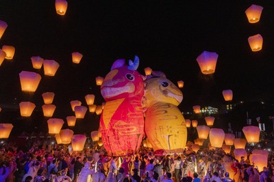 今年適逢馬年，活動特別安排「龍馬」神獸雙主燈，由一公一母組成，象徵家庭和諧與幸福圓滿。