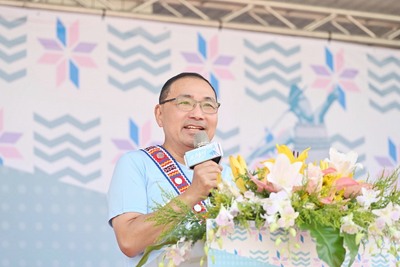 115年度新北市原住民族傳統競技運動會,侯友宜鼓勵選手全力以赴拚全原運門票。