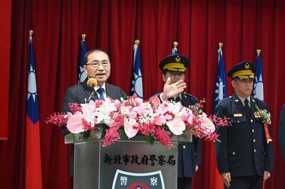 侯友宜感謝警察的付出，也期待此次人事異動為新北警帶來嶄新面貌