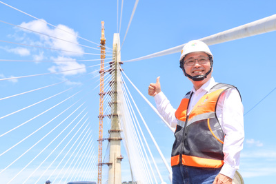 侯友宜表示，淡江大橋通車後可提升北海岸整體交通效能，也是臺灣國際級的新地標。