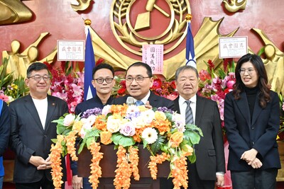 侯友宜今（9）日出席新北市議會國民黨團幹部就職典禮