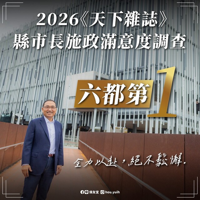 新北逆襲！2026年天下縣市調查：六都第1