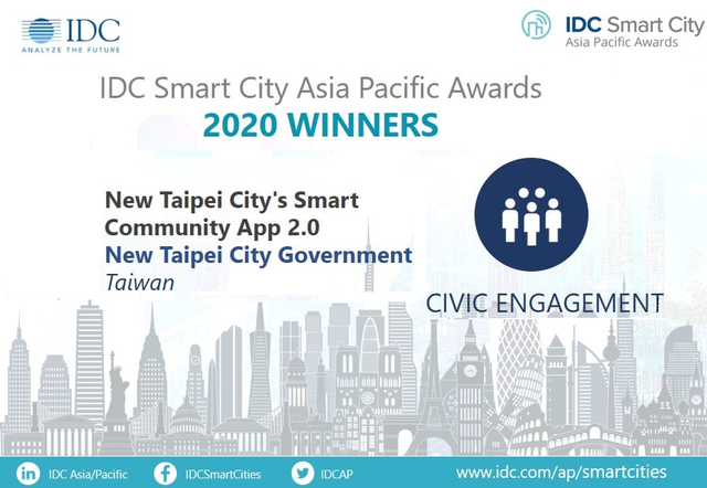 本府榮獲IDC亞太區智慧城市競賽公民參與首獎